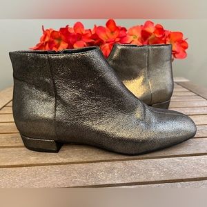 Karl Lagerfeld Paris Sz 7.5 Metallic Ankle Boots Black, Gold & Silver Shimmer